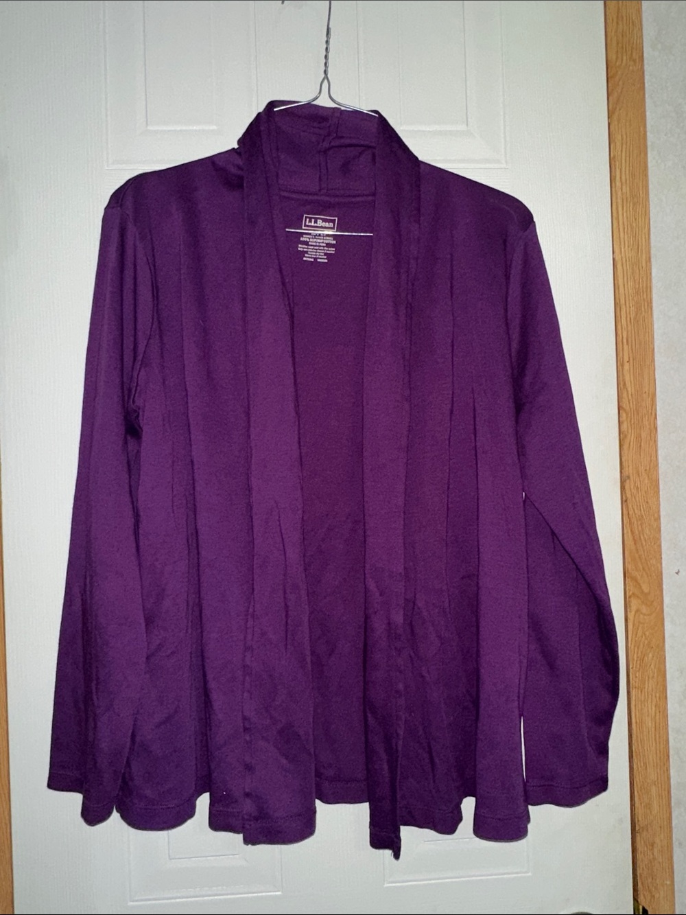 L.L. Bean Open-Front Cardigan - Purple
